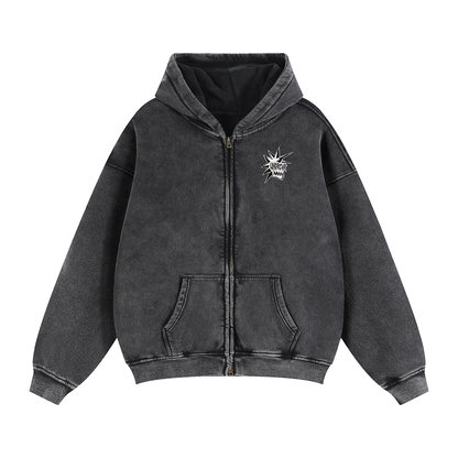 All We Need Zip Hoodie - Washed Black
