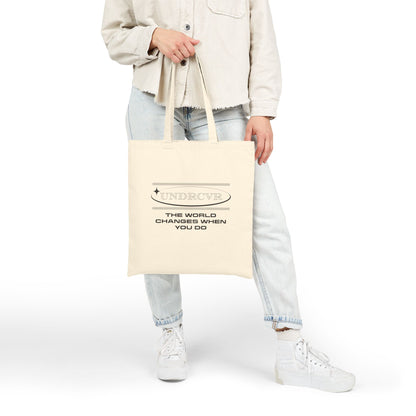 15"x16" Canvas Tote Bag — UNDRCVR “The World Changes When You Do”