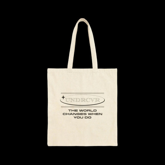 15"x16" Canvas Tote Bag — UNDRCVR “The World Changes When You Do”