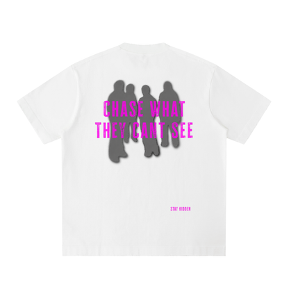 Chase What They Can't See Tee - Washed Black and White