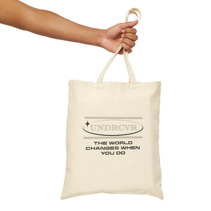 15"x16" Canvas Tote Bag — UNDRCVR “The World Changes When You Do”