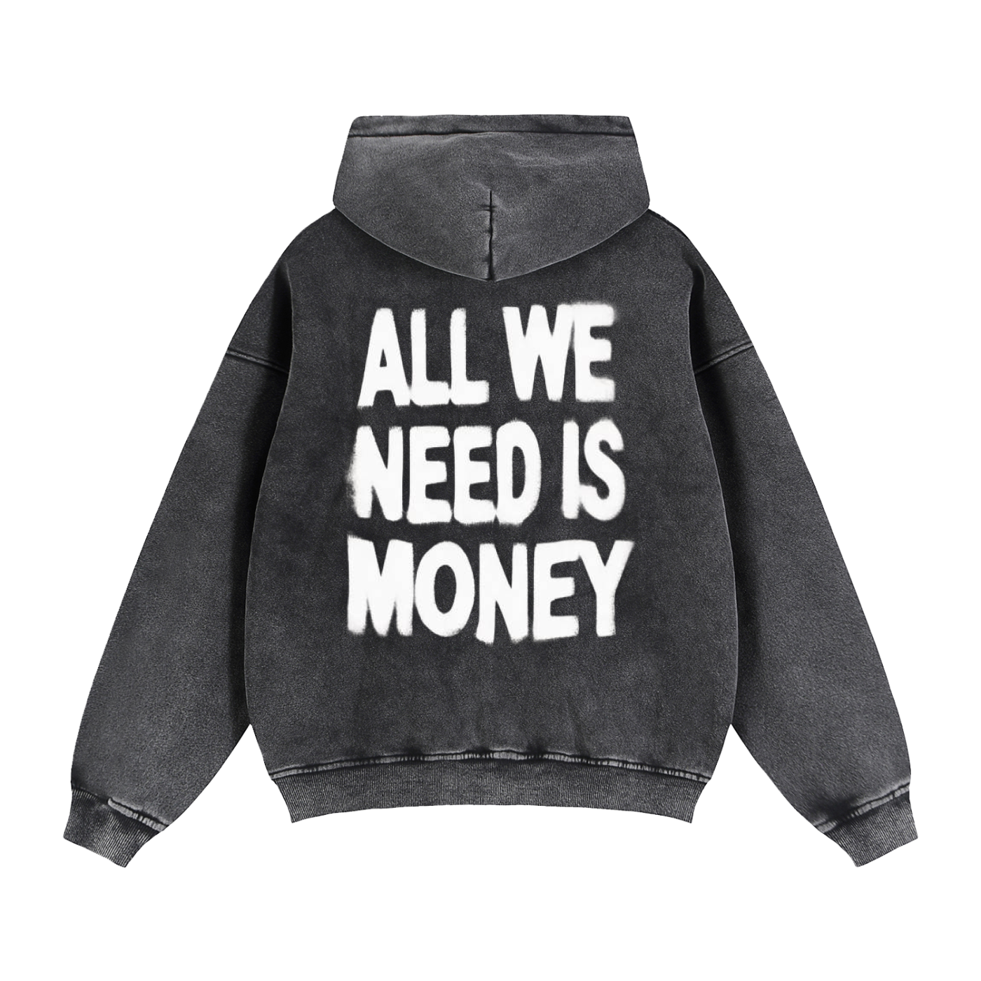 All We Need Zip Hoodie - Washed Black