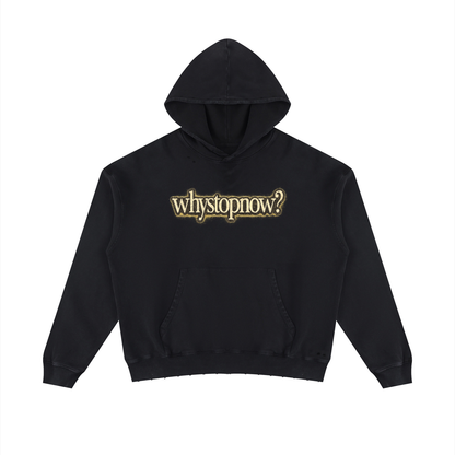 Why Stop Now? Hoodie - Washed Black