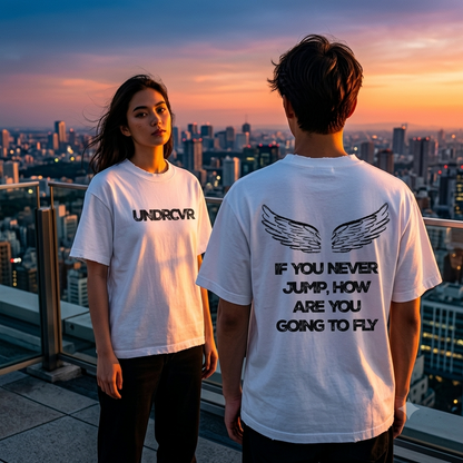 UNDRCVR If You Never Jump' Wings Graphic Tee