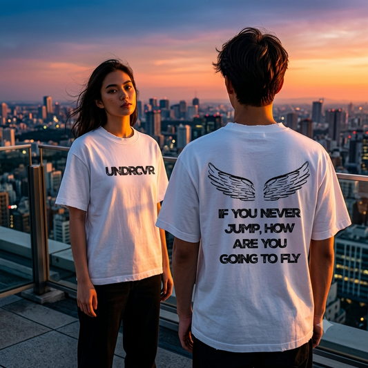 UNDRCVR If You Never Jump' Wings Graphic Tee